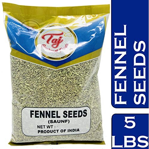 Taj Premium Indian Fennel Seeds Jeera, 5-Pounds Bulk Pack