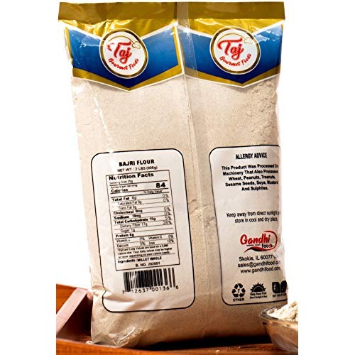 Taj Premium Indian Millet Flour, Bajra Atta, Bajri Ka Atta, 4-P