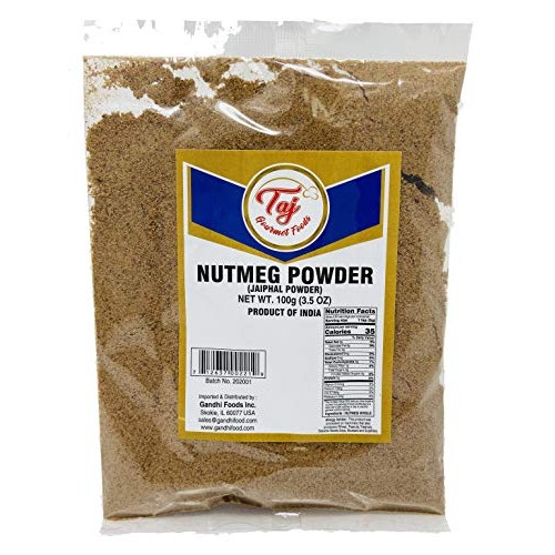 Taj Premium Indian Nutmeg Powder, Nutmeg Ground, 3.5-Ounce