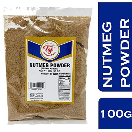 Taj Premium Indian Nutmeg Powder, Nutmeg Ground, 3.5-Ounce