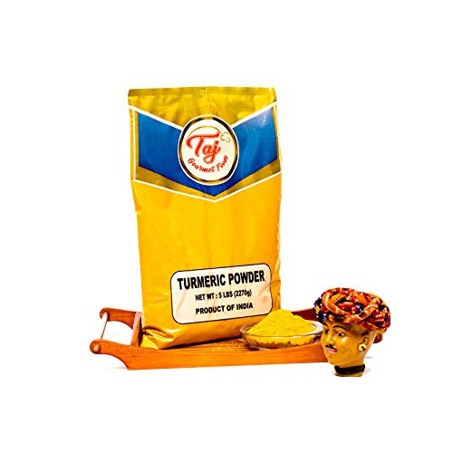 Taj Premium Indian Turmeric Haldi Powder, Curcumin Ground, 5 Po