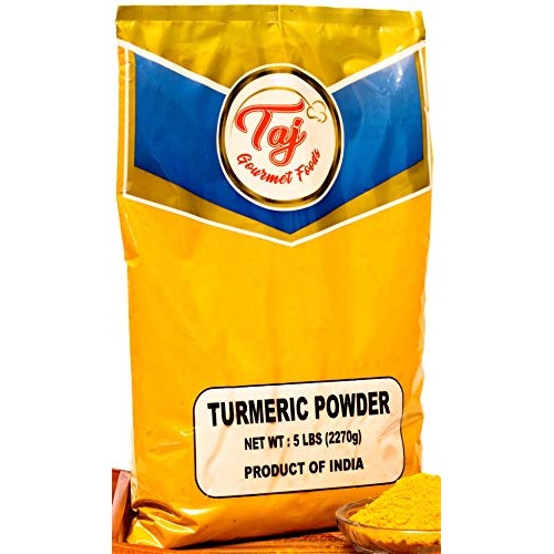 Taj Premium Indian Turmeric Haldi Powder, Curcumin Ground, 5 Po