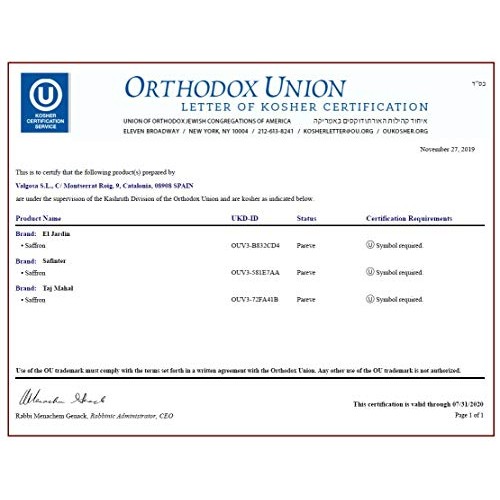 Taj-Mahal Spanish Saffron Pure Threads Spice - Crocus Sativus Co