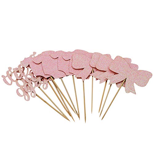 Tajiaa 48 Pcs Cupcake Toppers Baby Jumpsuits Cupcake Picks For B