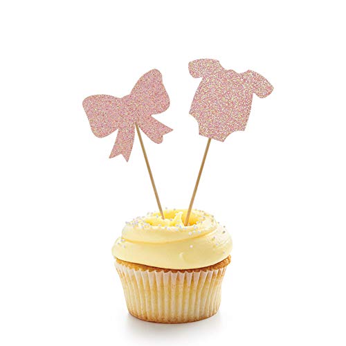 Tajiaa 48 Pcs Cupcake Toppers Baby Jumpsuits Cupcake Picks For B