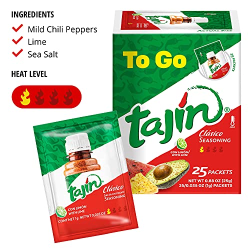 Tajin Classico Seasoning To Go Packets X 25 Sachets 25G