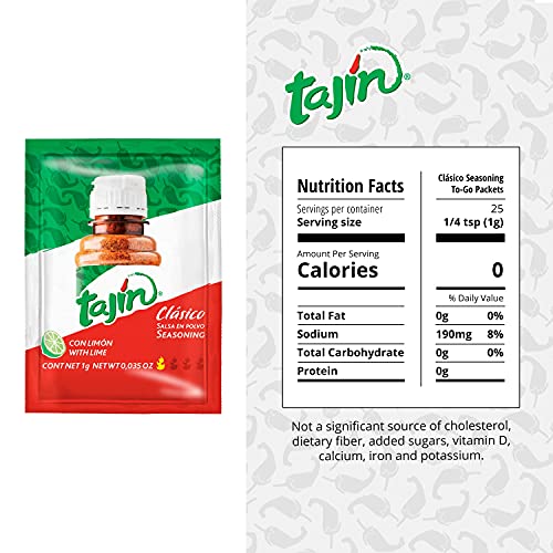 Tajin Classico Seasoning To Go Packets X 25 Sachets 25G