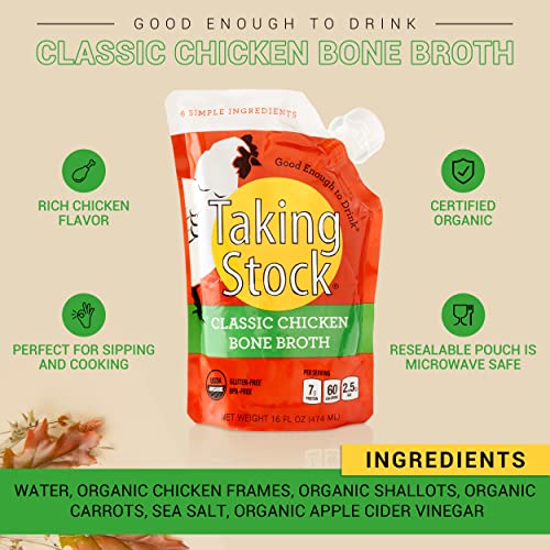 Taking Stock Classic Chicken Bone Broth | Organic, Bpa Free, Gl