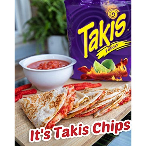 Takis Fuego Hot Chili Pepper &Amp; Lime Tortilla Chips, 4Oz Bag 4-P
