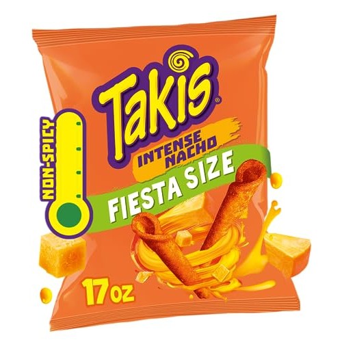 Takis Intense Nacho 17 oz Fiesta Size Bag, Cheese Flavored Non-S... Takis Intense Nacho 17 oz Fiesta Size Bag, Cheese Flavored Non-S...