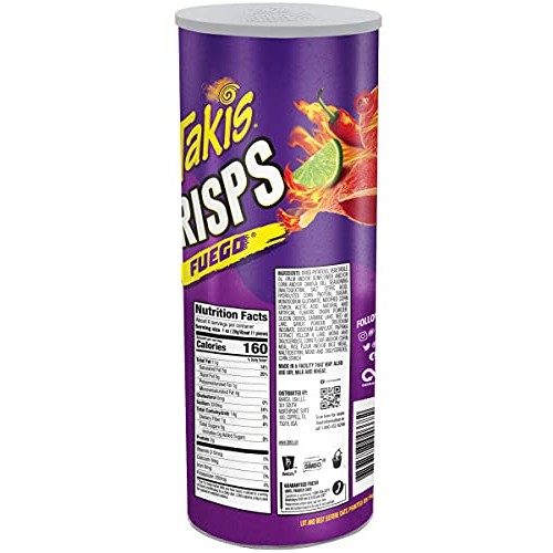 Takis Potato Crisp Fuego Flavor Canister, 5.5 Oz, 15 Count
