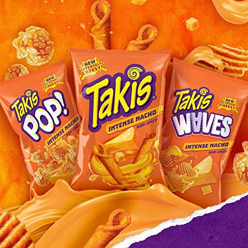 Takis Rolls Intense Nacho, Nacho Cheese Flavored Rolled Cheesy T...