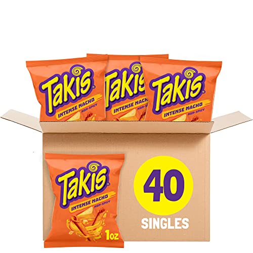 Takis Rolls Intense Nacho, Nacho Cheese Flavored Rolled Cheesy T...