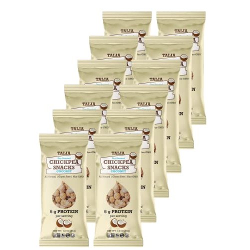 Talia Dry Roasted Chickpea Healthy Snacks, Sweet Coconut, Vegan,...