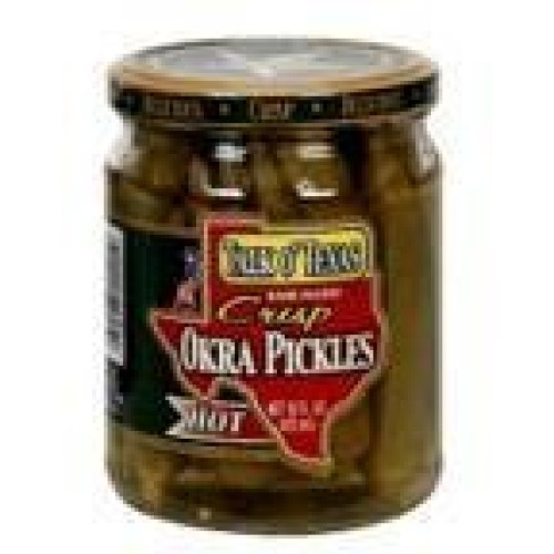 Talk Otexas Crisp Okra Pickles, Hot, 16 Oz 3 Pack By Talk O T