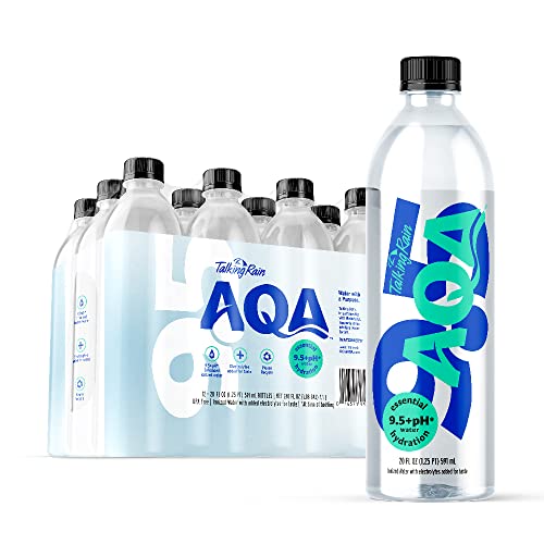 Talking Rain AQA Alkaline Ionized Bottled Water, 9.5 pH, with El...