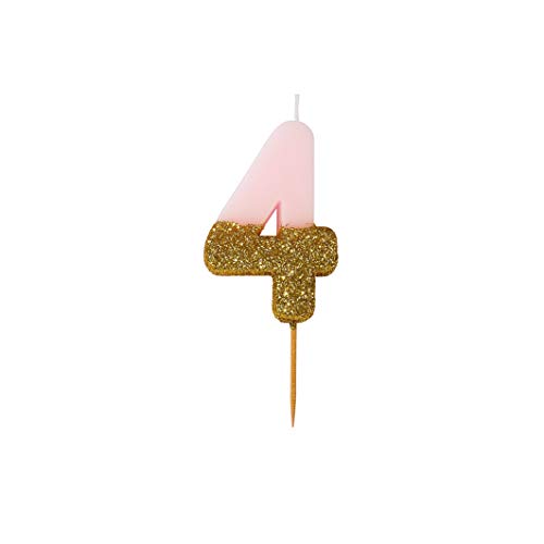 Talking Tables Bday 4 Birthday Candle Cake Topper, Height 8Cm, 3