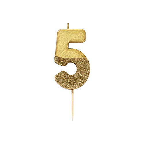 Talking Tables Number 5 Birthday Candle Cake Topper, Height 8Cm,