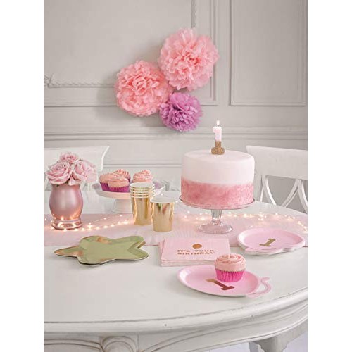 Talking Tables Pink Number 1 Candle With Gold Glitter Premium Qu