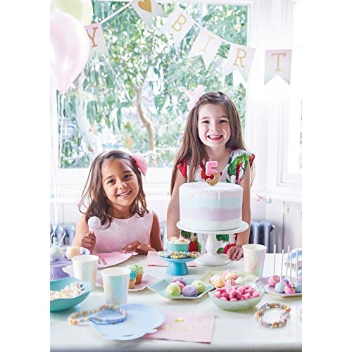 Talking Tables Pink Number 1 Candle With Gold Glitter Premium Qu