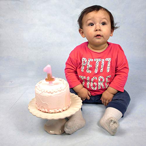 Talking Tables Pink Number 1 Candle With Gold Glitter Premium Qu