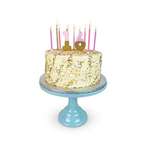 Talking Tables Pink Number 1 Candle With Gold Glitter Premium Qu