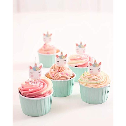 Talking Tables Shaped Candles 5Pk, Unicorn Party Supplies Birthd