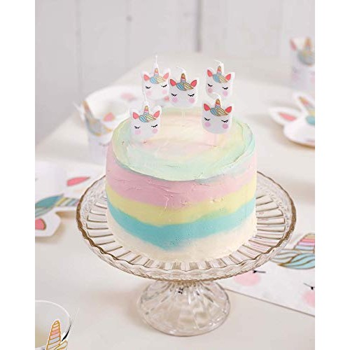 Talking Tables Shaped Candles 5Pk, Unicorn Party Supplies Birthd