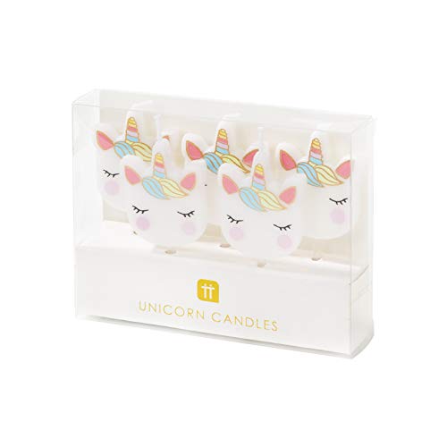 Talking Tables Shaped Candles 5Pk, Unicorn Party Supplies Birthd