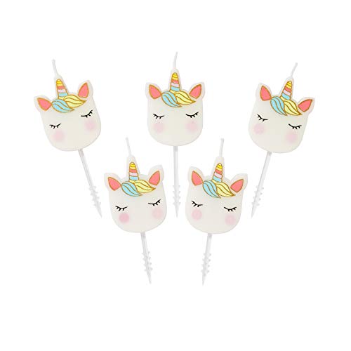 Talking Tables Shaped Candles 5Pk, Unicorn Party Supplies Birthd