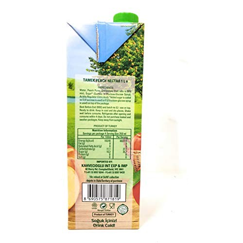 Tamek Peach Nectar Juice Drink 2 Pack, Total Of 67.6Fl.Oz
