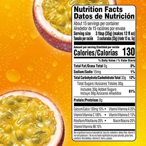 Tang Passion Fruit Powdered Drink Mix With Vitamin C 18 Oz Cani