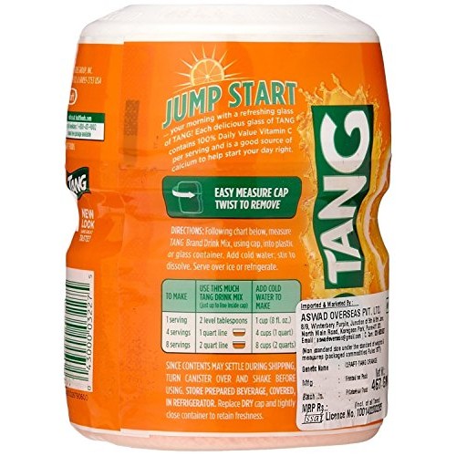 Tang Orange Powdered Drink Mix Makes 6 Quarts, 20-Ounce Canist
