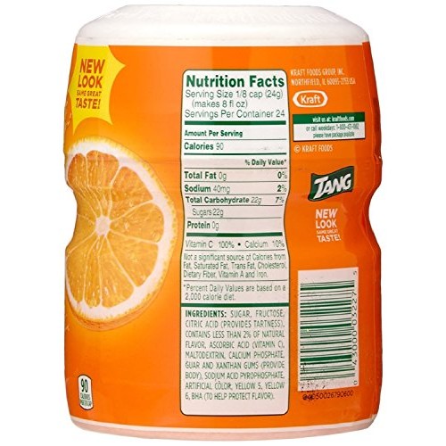 Tang Orange Powdered Drink Mix Makes 6 Quarts, 20-Ounce Canist