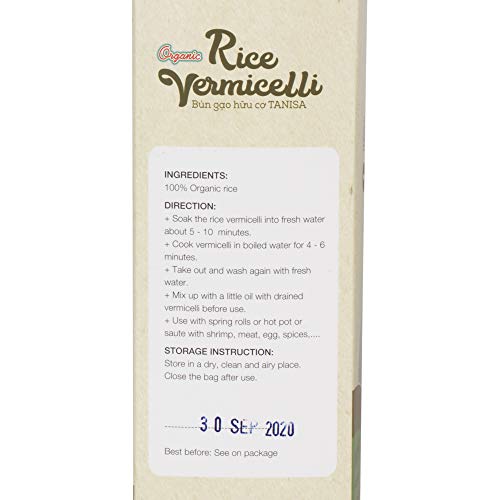 Tanisa Organic Rice Vermicelli Noodles Usda Certified - Gluten F