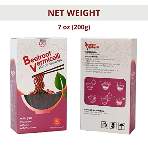 Tanisa Vermicelli Rice Noodles With Pink Beetroot Natural Color,