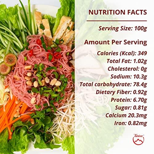 Tanisa Vermicelli Rice Noodles With Pink Beetroot Natural Color,