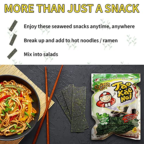 Crispy Dried Seaweed Snack Crisps by Tao Kae Noi | Thai Seaweed ...