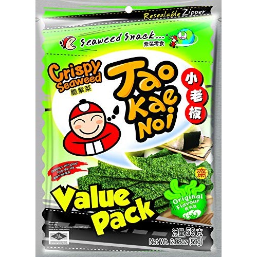 Crispy Dried Seaweed Snack Crisps by Tao Kae Noi | Thai Seaweed ...