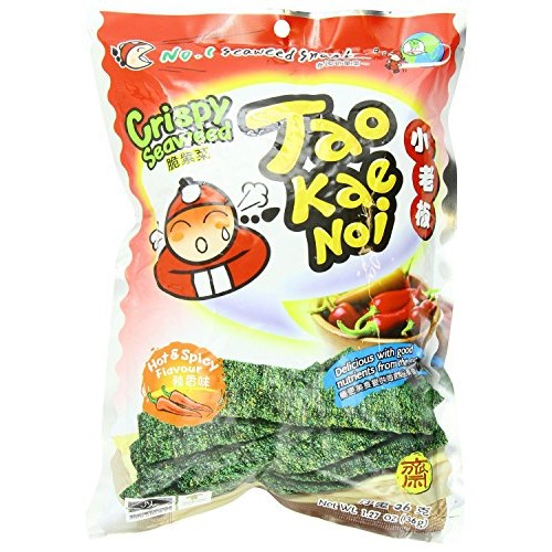 Crispy Seaweed Snack, Hot And Spicy, 1.27 Oz Pack Of 6