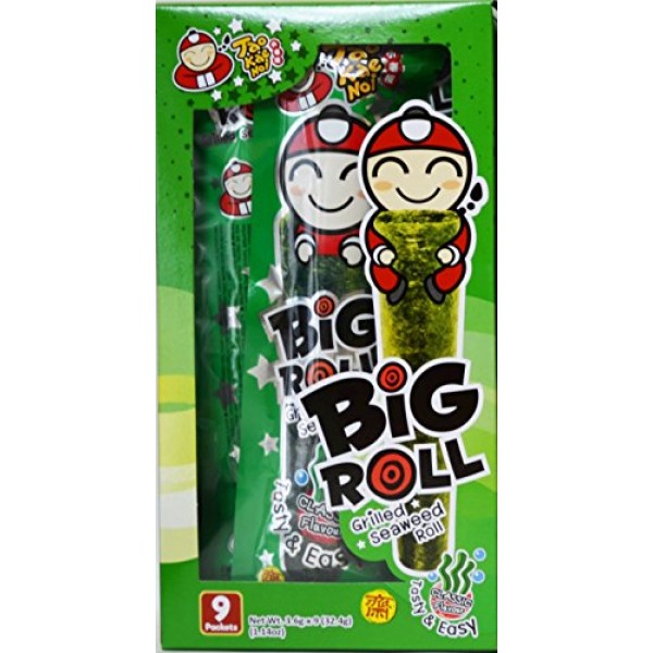 Tao Kae Noi Big Roll Grilled Seaweed Roll 9 Packets Per Box, 32...