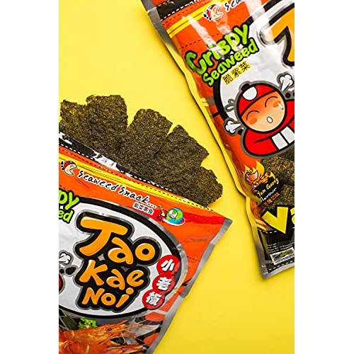 Tao Kae Noi Crispy Nori Seaweed Snacks, Thai Snack Crisps Toaste
