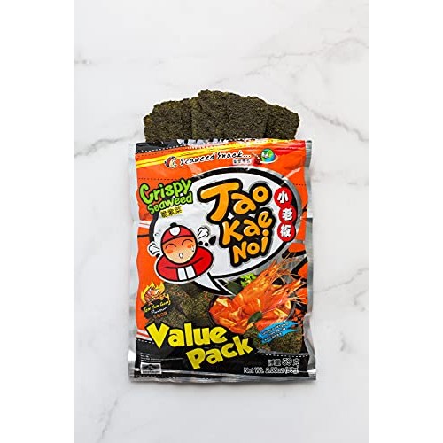 Tao Kae Noi Crispy Nori Seaweed Snacks, Thai Snack Crisps Toaste