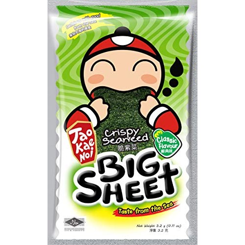 Tao Kae Noi Crispy Seaweed In Big Sheets, Savory Thai Snack Toas