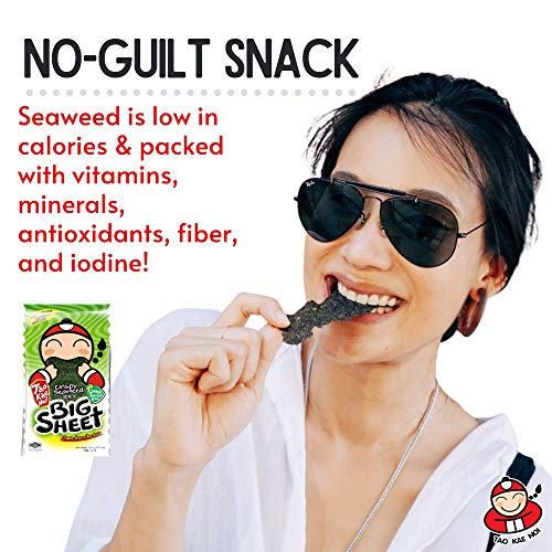 Tao Kae Noi Crispy Seaweed In Big Sheets, Savory Thai Snack Toas