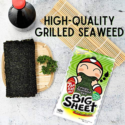 Tao Kae Noi Crispy Seaweed In Big Sheets, Savory Thai Snack Toas