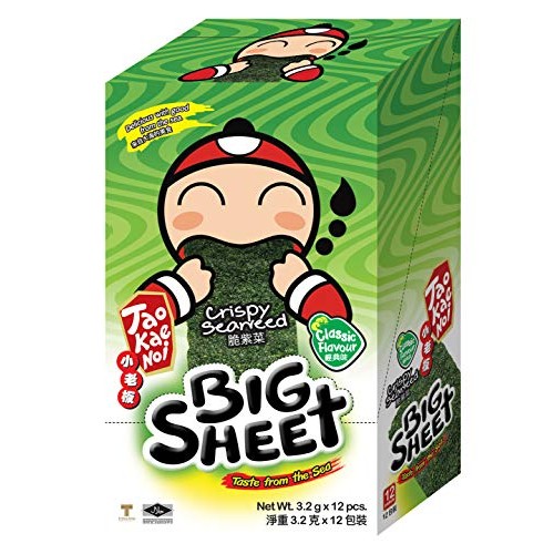Tao Kae Noi Crispy Seaweed In Big Sheets, Savory Thai Snack Toas