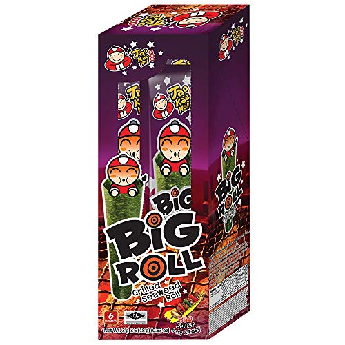 Tao Kae Noi Grilled Seaweed Big Roll Bbq Sauce Flavour, 6 X 3 G