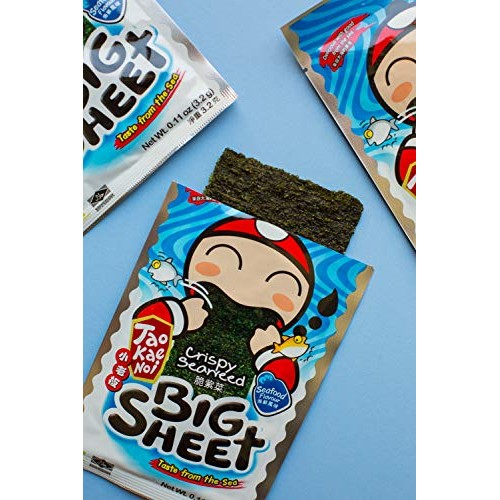 Tao Kae Noi Seaweed Snack Seafood Flavor Big Sheets 3.2G Crispy
