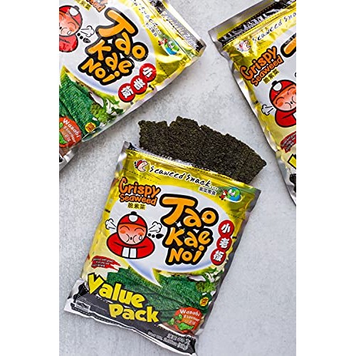 Taokaenoi Crispy Nori Seaweed Snacks, Savory Thai Snack Crisps T